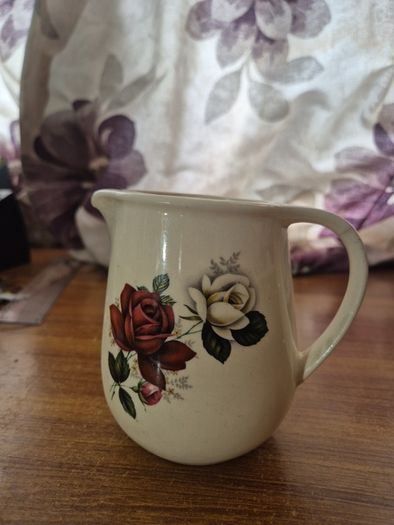 Vintage Roses Patterned Jug Made In Romania