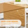 Kitchen Island Set with 2 Stools, Bamboo Breakfast Cart with Drop Leaf Top, Drawers and Towel Rack, Rolling Kitchen Cart and Chairs Set, White Image 3