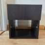 IKEA Black Brown Bedside Table / Nightstand with Glass Top Image 3