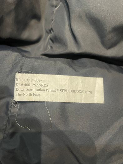 The North Face Black White No Hood Parka USED XXL