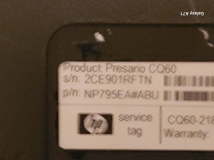 Compaq Presario CQ60-218EA 15.6 Laptop, AMD Semprom SI-42 2.1GHz, Windows Vista, 2GB Ram, 500GB HDD in Excellent condition, a True Blast from the Past