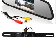 IR Night Vision License Plate HD Camera LCD Reversing Mirror Display Monitor Kit
