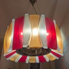 Chandelier red,white & orange