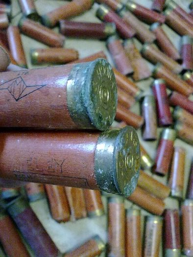 Large quantity of old cardboard cartridges