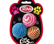 Pet Nova Cat 3 Balls Set Toy 4cm
