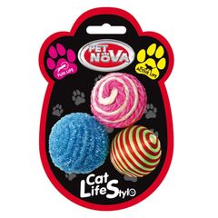 Pet Nova Cat 3 Balls Set Toy 4cm