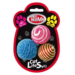 Pet Nova Cat 3 Balls Set Toy 4cm
