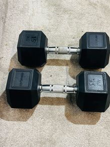 2 X 15 Kg Hex Dumbbells