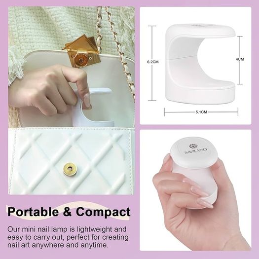 FREE EXPRESS SHIPPING Mini Nail Lamp - 16W U V/LED Nail Dryer U V Light for Nails for Gel Nail Polish, Poly Builder Nail Gel, Glue Gel, Nail Art Tools for Starters Home DIY Professionals Salon