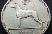 [#491] - Ireland 1959 | Irish 6p | Six Pence | Wolfhound | KM.13a