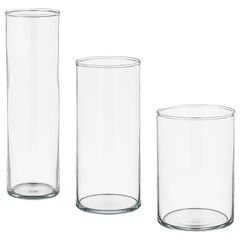 Glass vases - assortment of 6