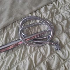 Chrome sleek mixer shower hose and head