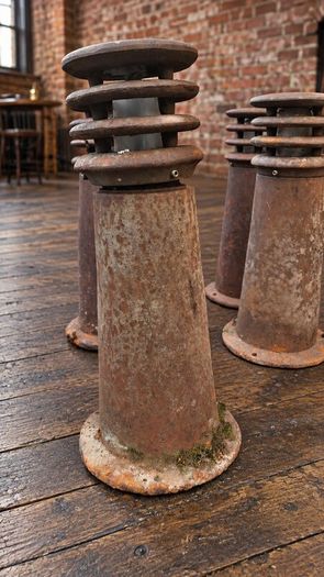Heavy cast iron bollards/lights