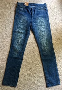 H&M blue leopard slim jeans size 27