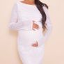 Maternity White Sequin Detail Open Back Mini Dress Image 3