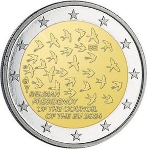 Belgium 2 Euro Commemorative Coin 2024 - Presidency of the Council of the EU. Uncirculated.