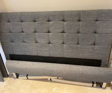 Beautiful Very Sturdy Grey Fabric 4Ft 6 Double Bed Frame - Can Deliver