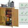 Garden shed garden cabinet 3 shelves 2 doors galvanized sheet metal waterproof roof pine wood Image 3