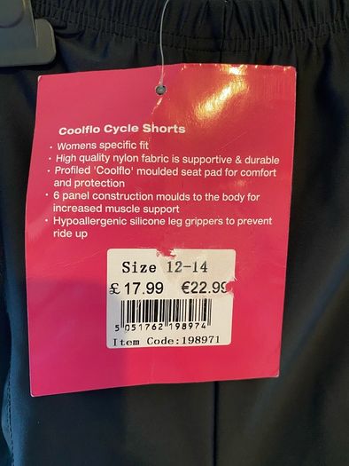 Azore Coolflo Cycling Shorts Size 12-14 BNWT