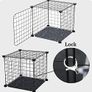 3 Tier Pet Playpen DIY Small Animal Cage Guinea Pig Rabbits Hamster Bunny Puppy Cat Metal Exercise Fence Enclosure Run Cage Metal with 3 Doors 2 Ladders 24 Panels Black 109 x 75 x 39 cm Image 2