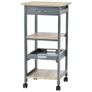 Multi-tier Rolling Kitchen Trolley Serving Cart with 3-Bottle Wine Rack, 1 Drawer, 1 Tray Image 8