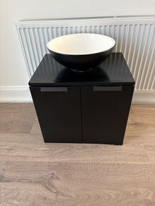 Sonas Stockholm wall hung vanity unit with Skal basin bowl