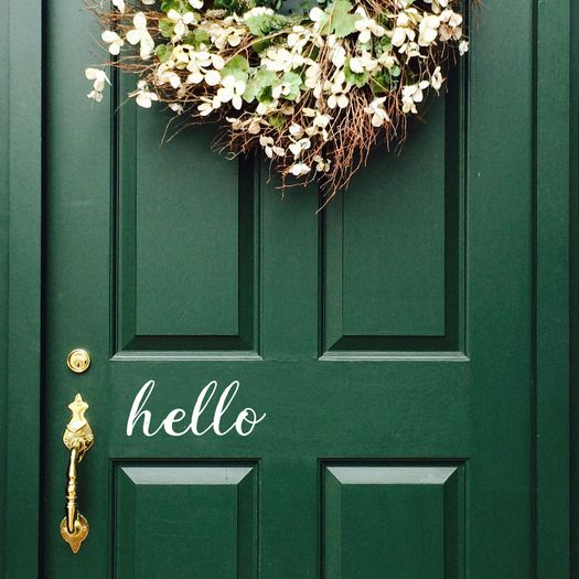 Hello Decal, Hello Sticker, Hello Front Door Decal, Hello, Hello Window Sticker, Window Decal, Car Decal, Car Sticker, Lettering, Outdoor Decal, Hello Greetings Door Decal, Porch Decal