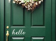 main image for ad Hello Decal, Hello Sticker, Hello Front Door Decal, Hello, Hello Window Sticker, Window Decal, Car Decal, Car Sticker, Lettering, Outdoor Decal, Hello Greetings Door Decal, Porch Decal