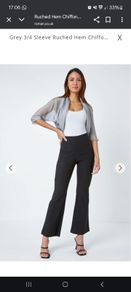Roman 3/4 Sleeve Ruched Hem Chiffon Bolero BNWT Postage Included