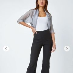 Roman 3/4 Sleeve Ruched Hem Chiffon Bolero BNWT Postage Included