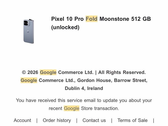 Google Pixel 10 Pro Fold 512GB Moonstone Unlocked