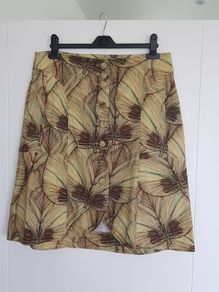 Palm Print Button Front Skirt, Size 12