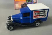 Matchbox Superfast No. 38 Model A Ford Van Champion Spark Plugs with Original Box