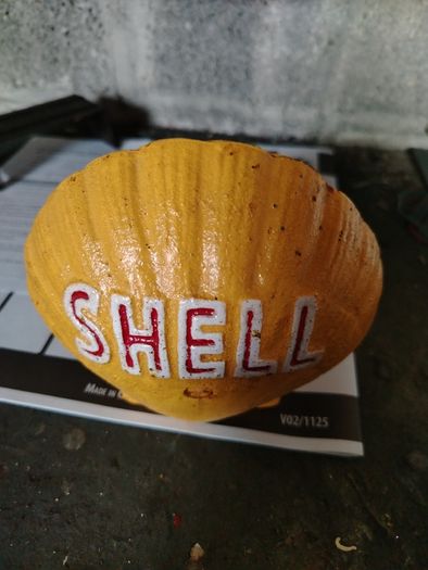 vintage shell  oil money box