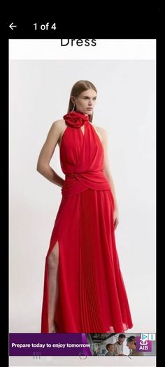 Karen Millen Red Maxi Occasion Dress