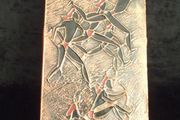 Vintage copper &amp; enamel wall art, Mid century wall hanging