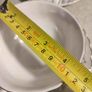 Rare find 8 pieces set Johnson Brothers Ironstone Snow White, Pattern 1H2, Vintage Set Of 4 soup bowls and soup saucers Swirl Edge, Platinum Trim Image 4