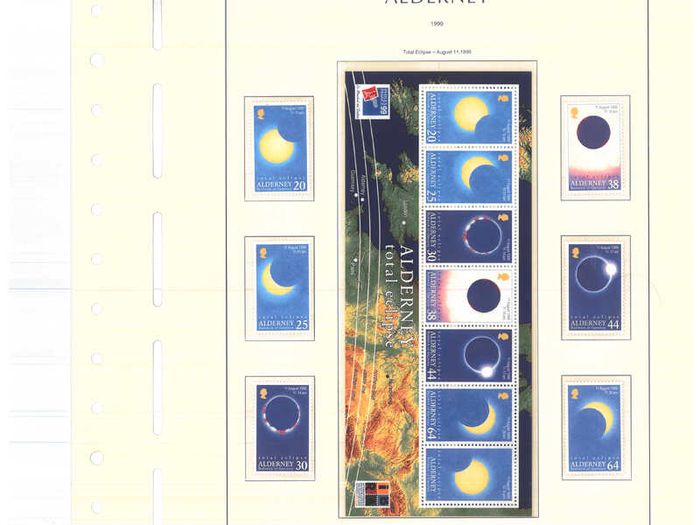 1983-1999 Alderney Stamp collection including commemorative and definitive stamps on Lighthouse hingeless pages (16 pages)