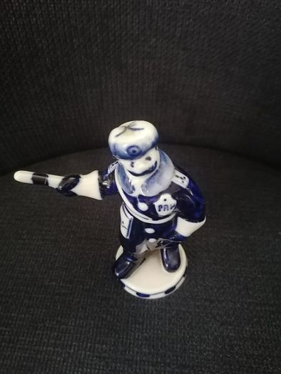 Gzhel Porcelain Russian Militiaman Figurine