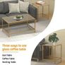Nesting Tables, Set of 2 End Table, Coffee Tables, Side Table with Metal Frame for Living Room/Bedroom/Balcony/Office/Apartment, Diameter 60/40 cm (Gold Frame, Glass Top) Image 4