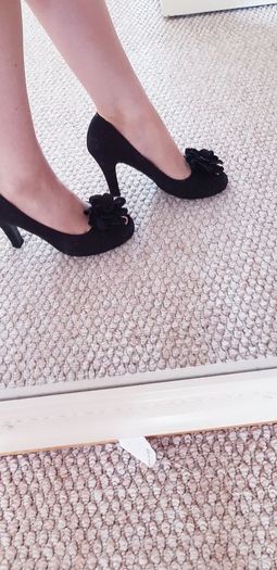 Odeon Black Peep-Toe Shoes - Size 4