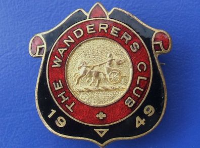 THE WANDERERS CLUB 1949 (Johannesburg) membership badge (numbered on the reverse side)