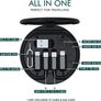 All in One 60W USB Fast Charging Travel Data Cable Set Type C, Lightening and Micro USB Port Inbuilt Mobile Stand Compatible with iPhone, iPad, Samsung, RealMe & All Other Android Phones Image 2