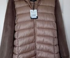 Designer Emme by Marella Quilted Faux Fur Jacket - Taupe Brown Colour - UK 8 also fits UK 10 - BNWT RRP 150