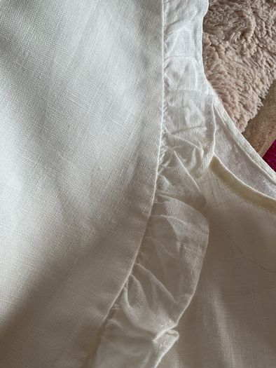 top Zara size large statement collar top 100% linen