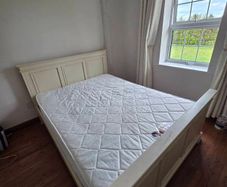 Cream wooden 6ft bed