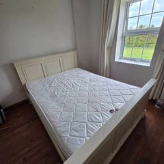 Cream wooden 6ft bed