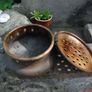 Antique copper Italian bed warmer, Planter Pot, Garden Throw Image 5