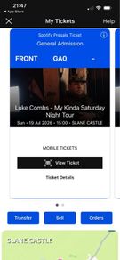 2 Luke combs tickets gold circle were 176 euro