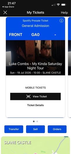 2 Luke combs tickets gold circle were 176 euro